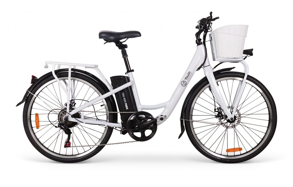 Bicicleta eléctrica de paseo You-Ride Paris blanca